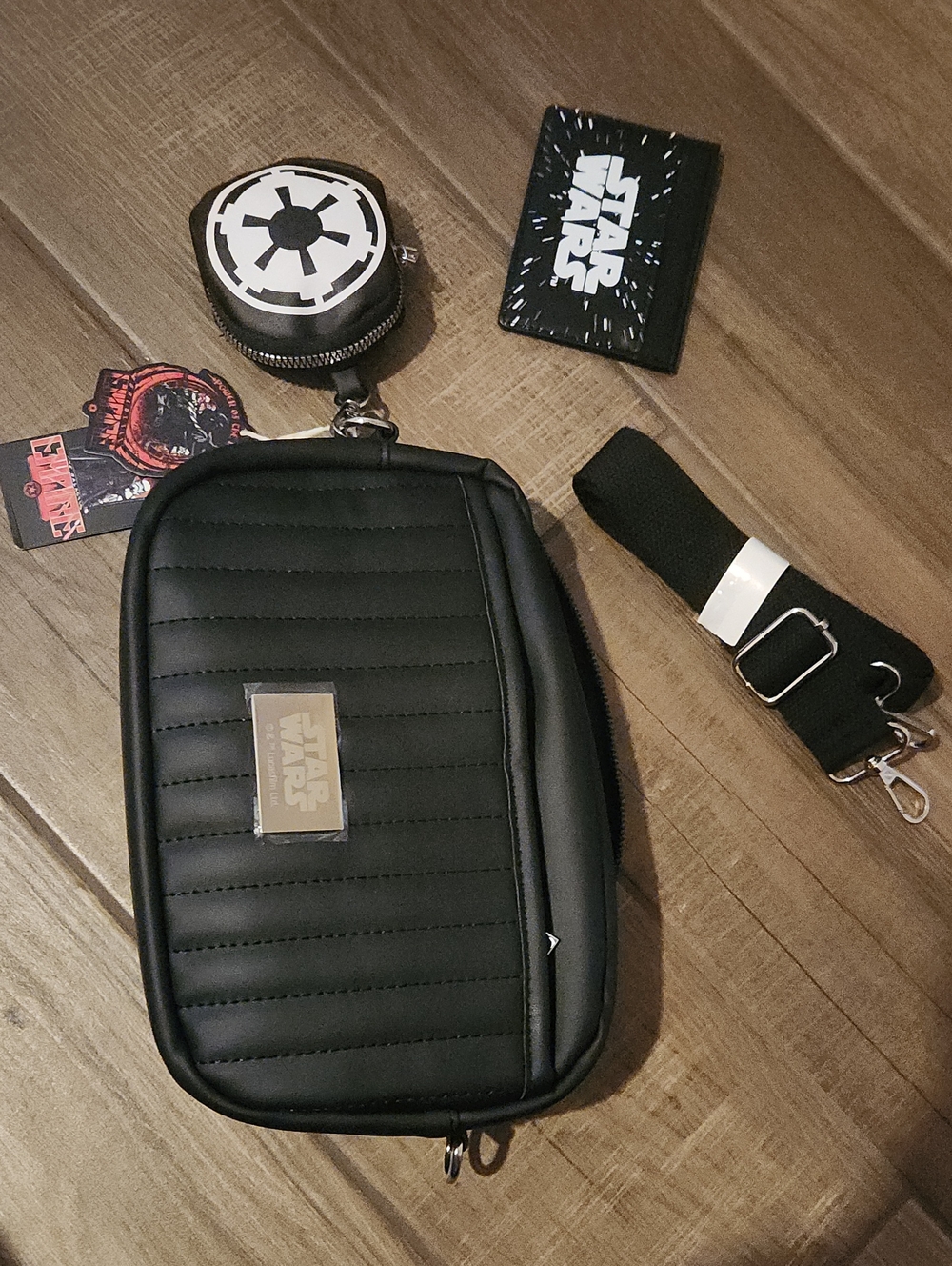 Star Wars Black Bag With Tag Coin Purse And Credit Card Wallet.